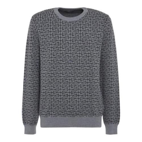 Stijlvolle Sweater voor Trendy Fashionistas Balmain , Gray , Heren