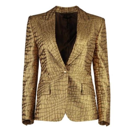 Single-breasted Jas met Cocco Jacquard Motief Tom Ford , Yellow , Dame...