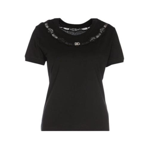 Stijlvolle T-shirt voor mannen en vrouwen Dolce & Gabbana , Black , Da...