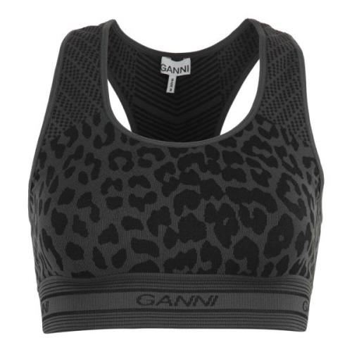 Sportieve Leopard Tanktop Ganni , Multicolor , Dames