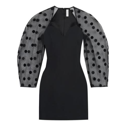 Gestippelde Pofmouw Jurk Nina Ricci , Black , Dames