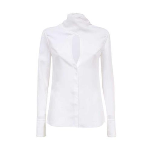 Tied Neckline Rayon Blouse Salvatore Ferragamo , White , Dames