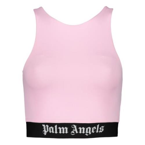 Logo Crop-top Elastische Tailleband Palm Angels , Pink , Dames