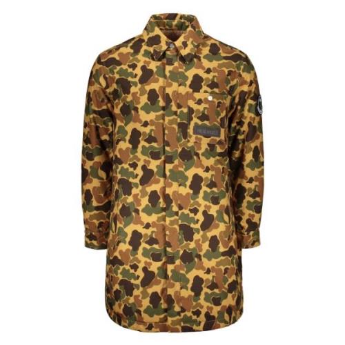 Camouflage Katoenen Parka met Applicatie Palm Angels , Multicolor , He...