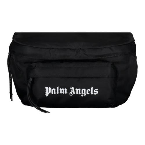 Nylon Heuptas met Ritssluiting Palm Angels , Black , Heren