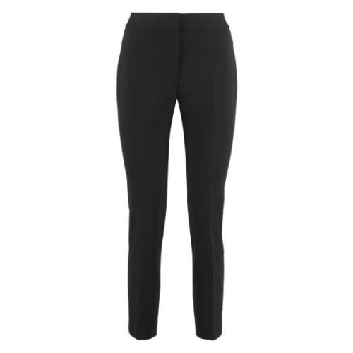 Stretch Gabardine Cigarettebroek Peserico , Black , Dames