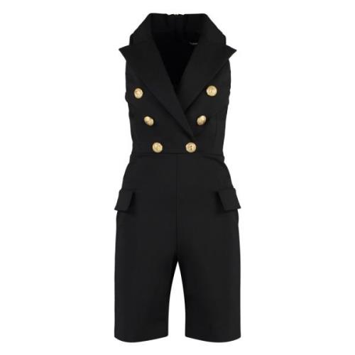 Stijlvolle Jumpsuit voor Trendy Fashionistas Balmain , Black , Dames