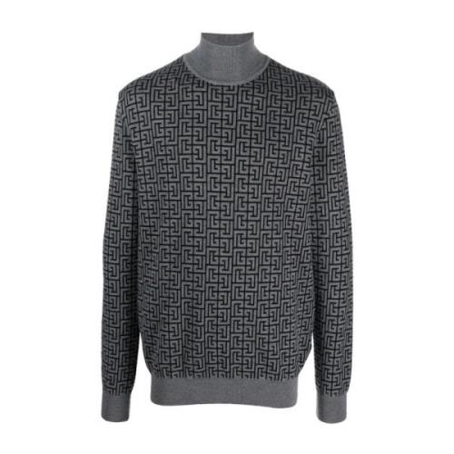 Stijlvolle Sweater voor Trendy Fashionistas Balmain , Gray , Heren