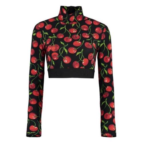 Crop Top met Kersenprint Dolce & Gabbana , Multicolor , Dames