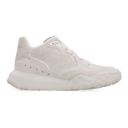 Leren Mid-Top Sneakers Alexander McQueen , Gray , Heren