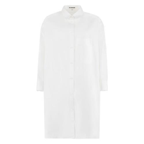 Katoenen Poplin Overhemd, Boxy Fit Jil Sander , White , Dames