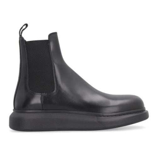 Chunky Sole Leren Chelsea Laarzen Alexander McQueen , Black , Heren