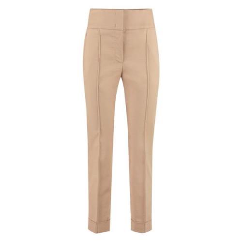 Hoge katoenen broek met zakken Peserico , Beige , Dames