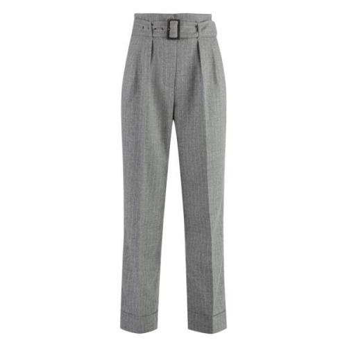 Wollen broek met zakken Peserico , Gray , Dames