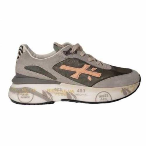 Groene Iridescent Mesh Sneakers Zebra Patroon Premiata , Gray , Dames