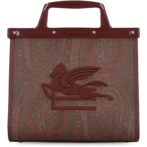 Mini Tote met Jacquard Paisley Patroon Etro , Red , Dames