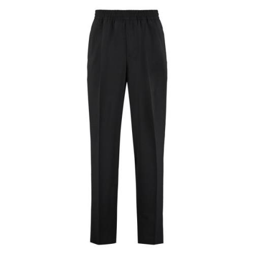 Wollen blend broek met verstelbare taille Ermenegildo Zegna , Black , ...