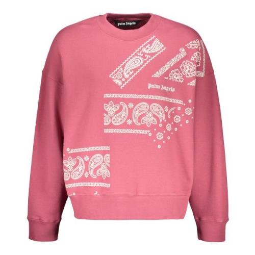 Katoenen sweatshirt met voorprint Palm Angels , Pink , Heren