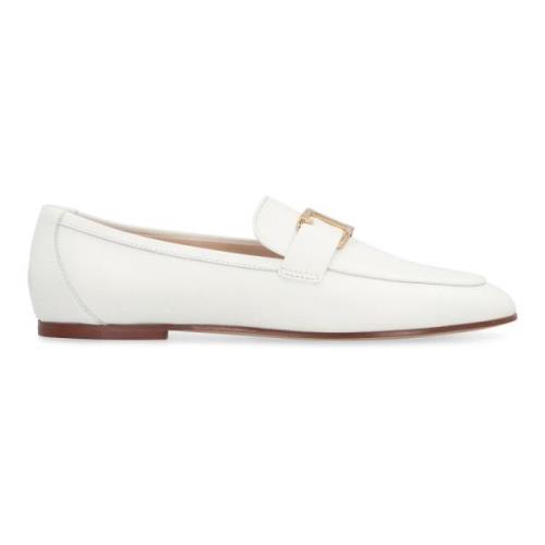 Klassieke leren loafers Tod's , White , Dames