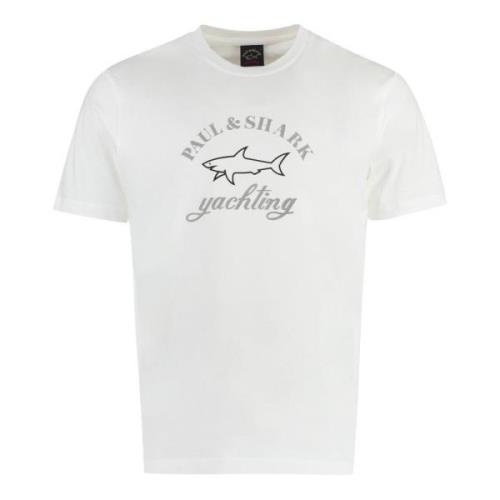 Katoenen Logo T-shirt Paul & Shark , White , Heren