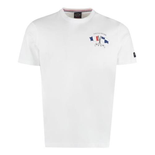 Katoenen Logo T-Shirt Paul & Shark , White , Heren