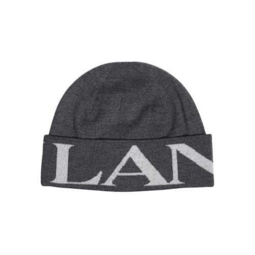 Logo Wollen Hoed Lanvin , Gray , Dames