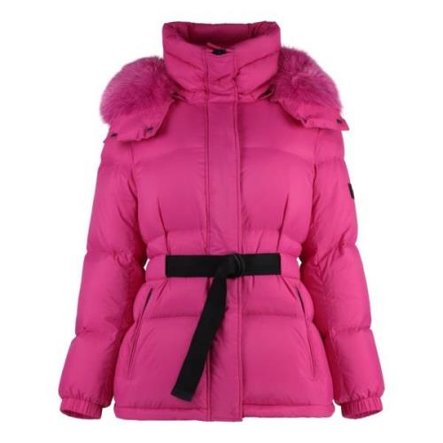 Bontkraag Hooded Donsjas Yves Salomon , Pink , Dames