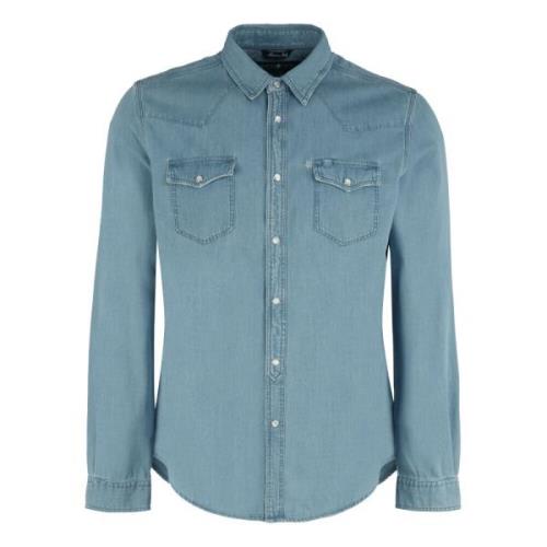 Klassieke Denim Overhemd Hydrogen , Blue , Heren