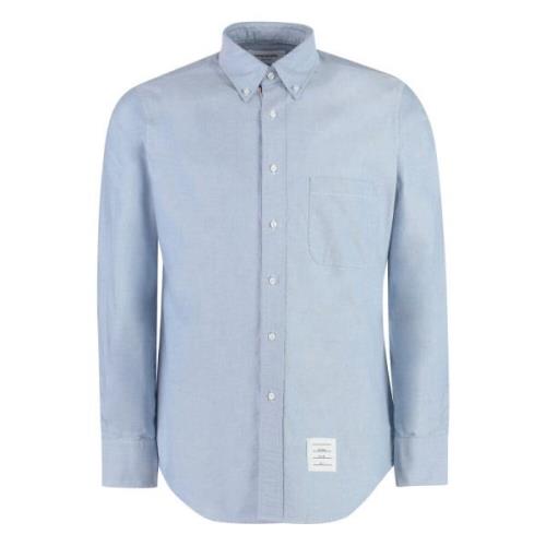 Katoenen overhemd met button-down kraag Thom Browne , Blue , Heren