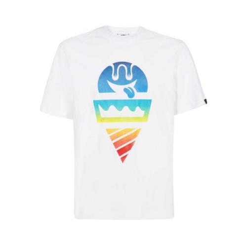 Katoenen T-shirt met voorkant print Icecream , White , Heren