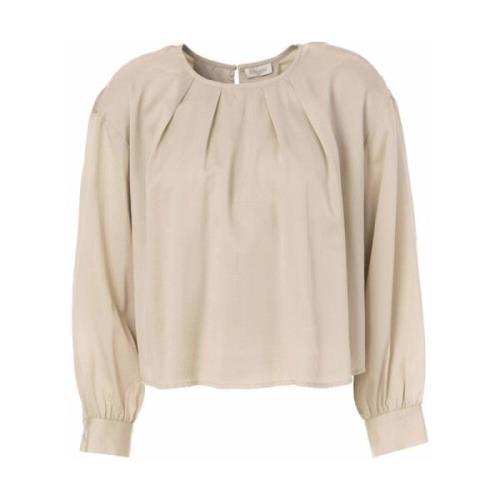 El Paso Lange Mouw Top Blouse JC Sophie , Beige , Dames