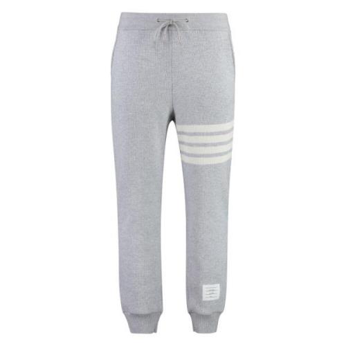 Gebreide trackpants met driekleurig detail Thom Browne , Gray , Heren