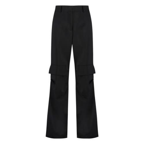 Liliux Wol Cargo Broek met Satijnen Zijstrepen P.a.r.o.s.h. , Black , ...