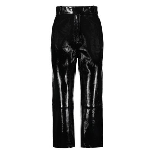 Leren broek met zakken Khaite , Black , Dames