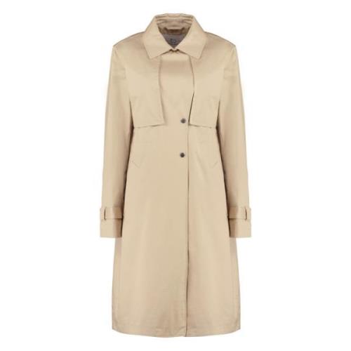 Katoenen Trenchcoat met Stormflappen Woolrich , Beige , Dames