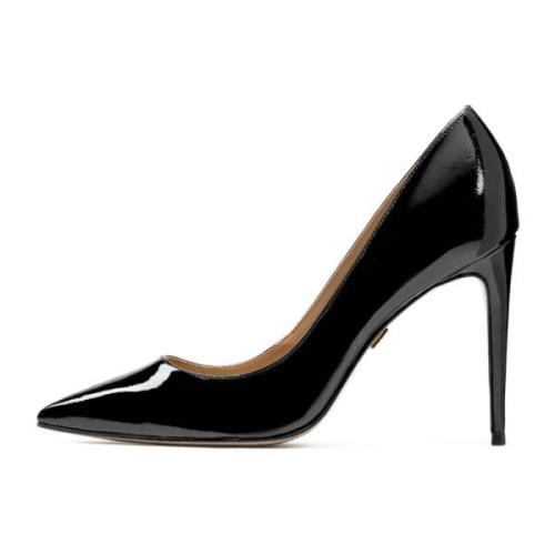 Zwarte gelakte leren stiletto's Kazar , Black , Dames