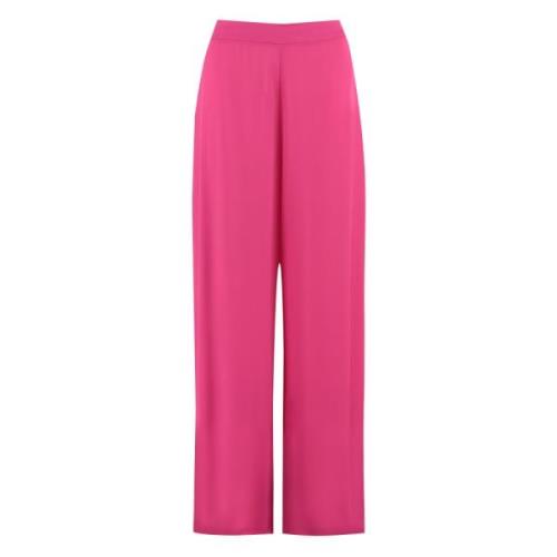 Wijde broek met elastische taille Clips , Pink , Dames