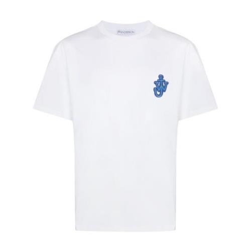 Anker Logo Wit Katoenen T-shirt JW Anderson , White , Heren