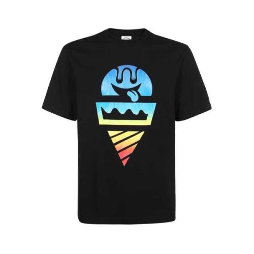 Bedrukt katoenen T-shirt Icecream , Black , Heren