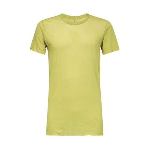 Organisch Katoen Geribbelde Hals T-shirt Rick Owens , Green , Heren