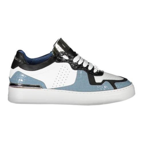 Krokoprint Lage Sneakers Philipp Plein , Blue , Heren