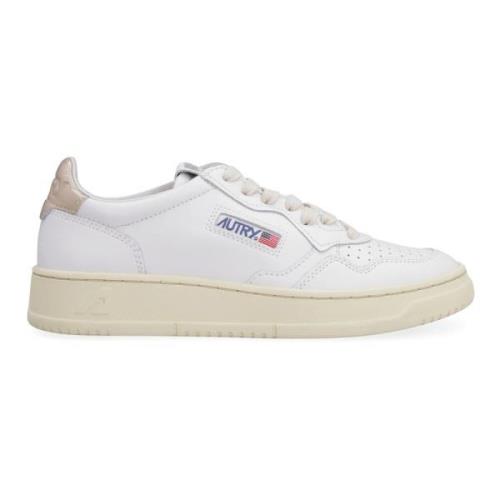 Leren lage sneakers met contrasterende hiel Autry , White , Dames