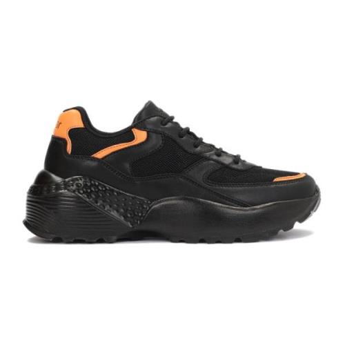 Avant-garde sneakers met oranje accenten Kazar , Black , Dames