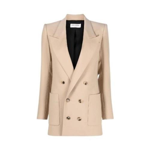 Stijlvolle Jas voor Mannen en Vrouwen Saint Laurent , Beige , Dames