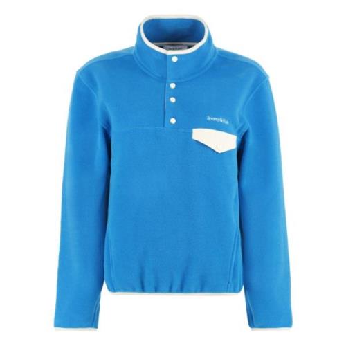 Fleece Sweatshirt met Contrasterende Afwerking Sporty & Rich , Blue , ...