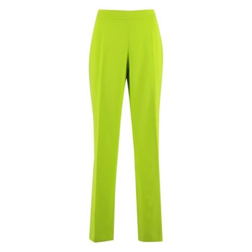 Broek met Hoge Taille en Elastische Tailleband Clips , Green , Dames