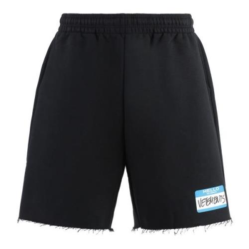 Gedrukte katoenen shorts Vetements , Black , Heren