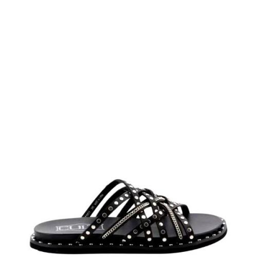 Studded Cross Strap Sandals Cult , Black , Dames