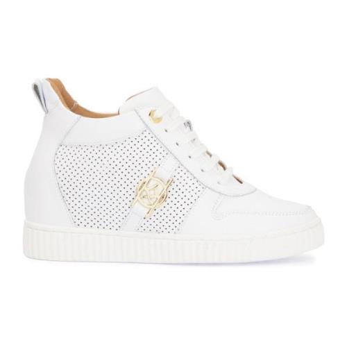 Witte Leren Geperforeerde Sneakers met Verborgen Anker Kazar , White ,...