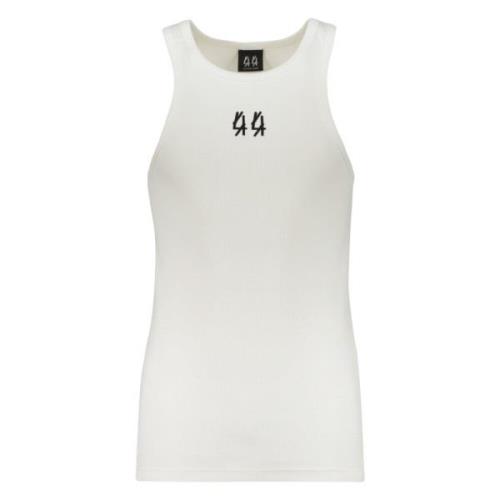 Geribbeld Katoenen Tanktop 44 Label Group , White , Heren